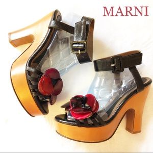 NWT $1290 MARNI Platform Floral Embellished